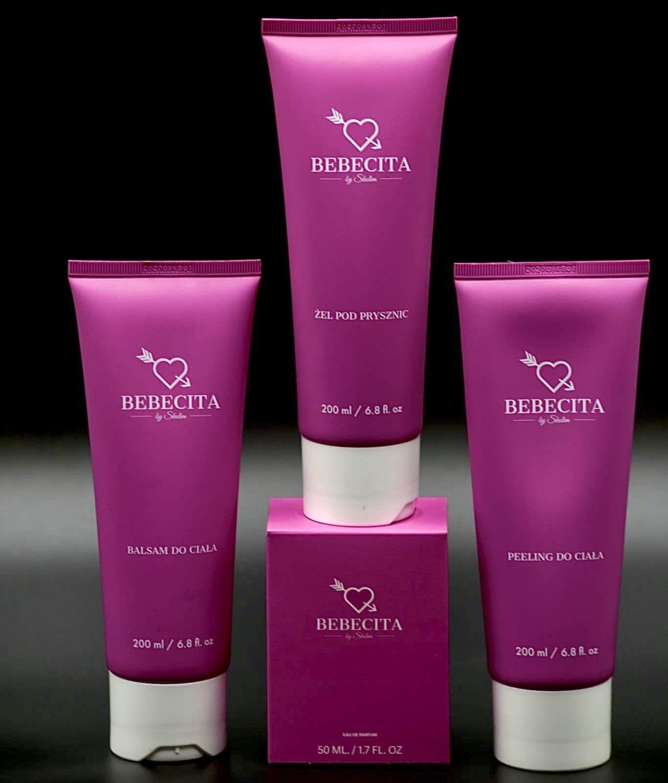 Zestaw kosmetyków BEBECITA Premium Perfumy+Balsam do ciała+Żel pod prysznic+Peeling do ciała