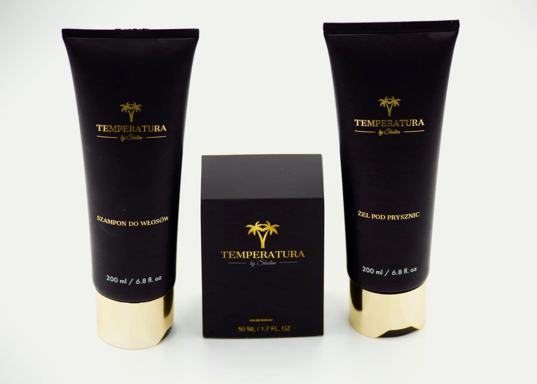 Zestaw kosmetyków TEMPERATURA Premium Perfumy + Żel pod prysznic + Szampon do włosów