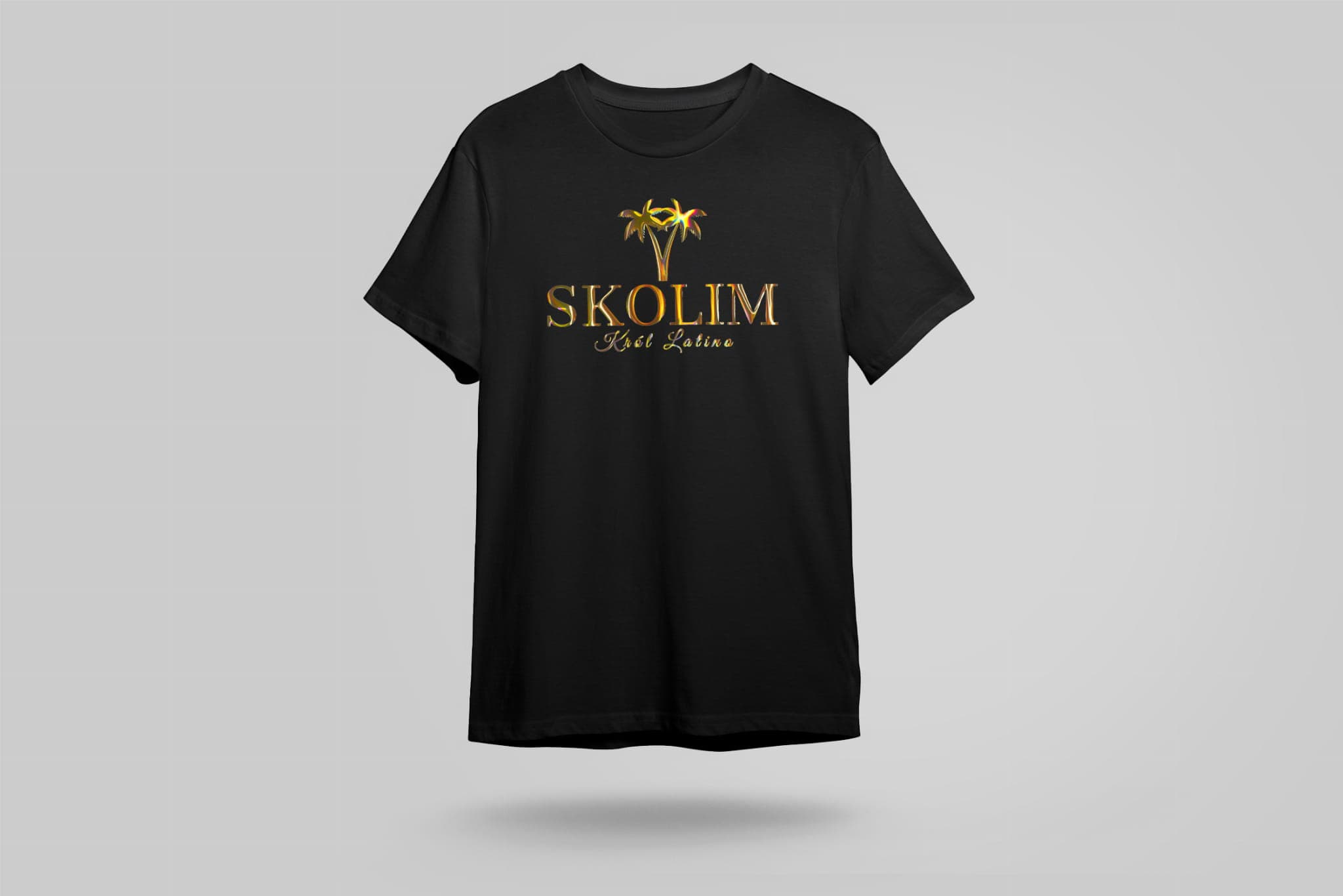 Koszulka czarna SKOLIM holo złoty